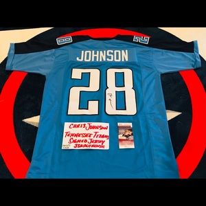 Chris Johnson Autographed Tennessee Titans NFL jersey JSA Authenticated